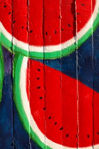 Preview wallpaper wall, art, watermelon, colorful, red