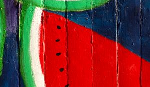 Preview wallpaper wall, art, watermelon, colorful, red