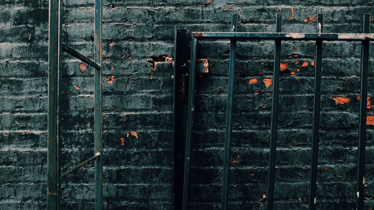 Wallpaper wall, black, shabby, fence, paint