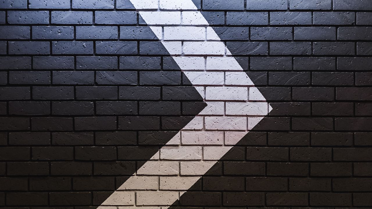 Wallpaper wall, brick, arrow