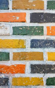 Preview wallpaper wall, brick, colorful, texture, surface