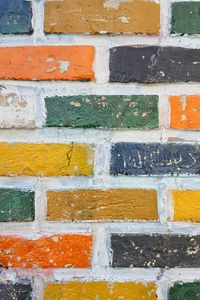 Preview wallpaper wall, brick, colorful, texture, surface