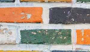 Preview wallpaper wall, brick, colorful, texture, surface