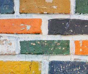 Preview wallpaper wall, brick, colorful, texture, surface