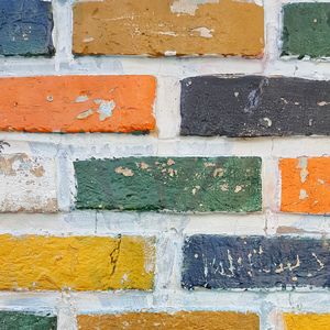 Preview wallpaper wall, brick, colorful, texture, surface