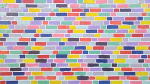 Preview wallpaper wall, brick, colorful, texture