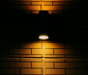 Preview wallpaper wall, brick, lamp, light, lighting, darkness