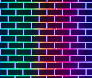 Preview wallpaper wall, brick, neon, glow, multicolored