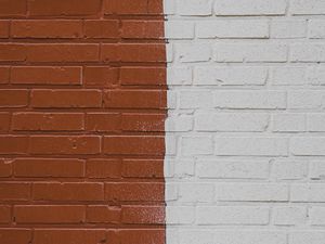 Preview wallpaper wall, brick, paint, brown, white
