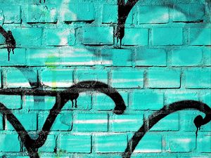 Preview wallpaper wall, brick, paint, blue, texture