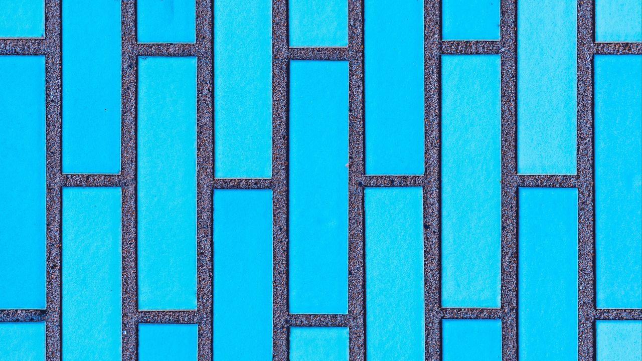 Wallpaper wall, brick, texture, blue