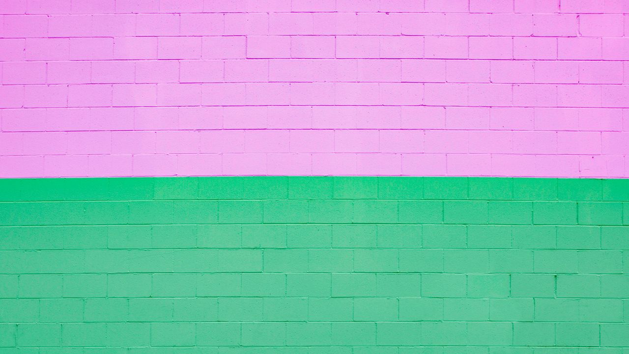Wallpaper wall, brick, texture, purple, green