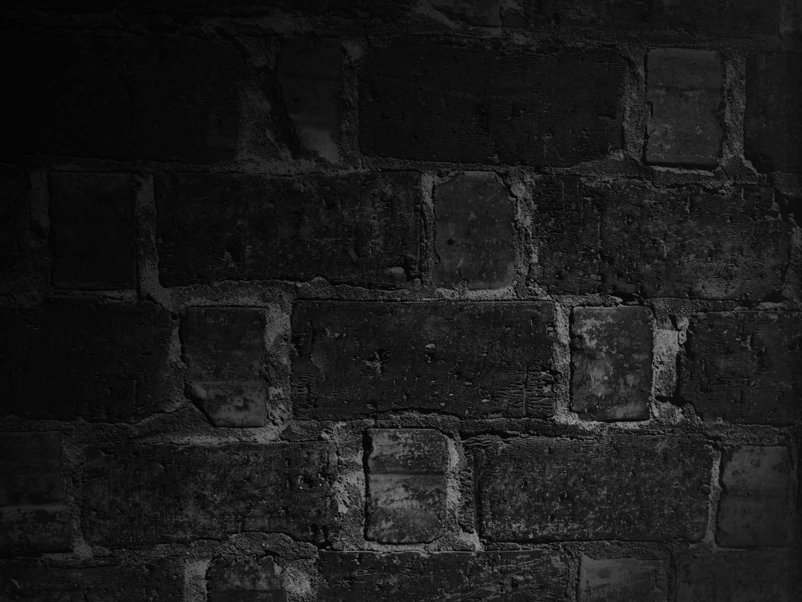 Download wallpaper 1600x1200 wall, brick, texture, shadow, black and white  standard 4:3 hd background