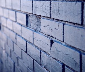 Preview wallpaper wall, bricks, blue, texture