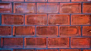 Preview wallpaper wall, bricks, glass, distortion, texture