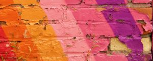 Preview wallpaper wall, bricks, paint, colorful