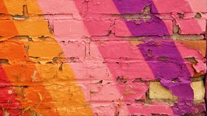 Preview wallpaper wall, bricks, paint, colorful