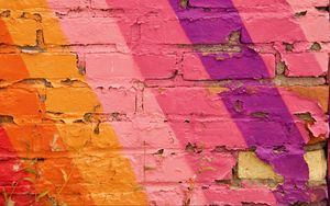 Preview wallpaper wall, bricks, paint, colorful