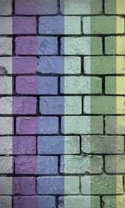 Preview wallpaper wall, bricks, rainbow