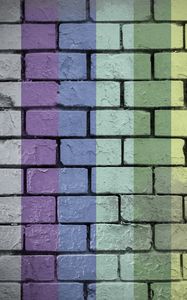 Preview wallpaper wall, bricks, rainbow