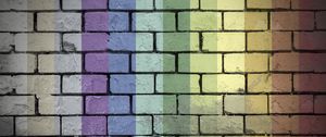 Preview wallpaper wall, bricks, rainbow