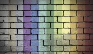 Preview wallpaper wall, bricks, rainbow