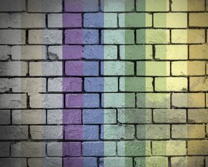 Preview wallpaper wall, bricks, rainbow