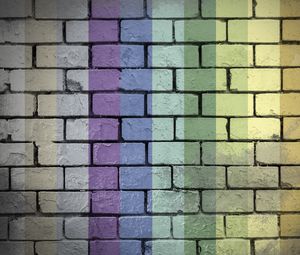 Preview wallpaper wall, bricks, rainbow