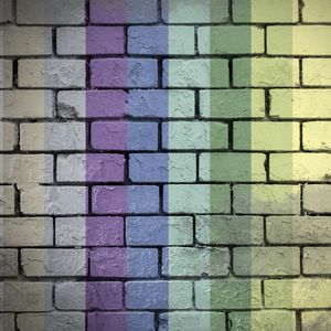 Preview wallpaper wall, bricks, rainbow