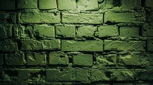 Preview wallpaper wall, bricks, surface, lamp, lighting, green
