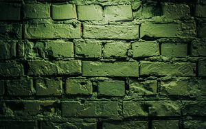 Preview wallpaper wall, bricks, surface, lamp, lighting, green