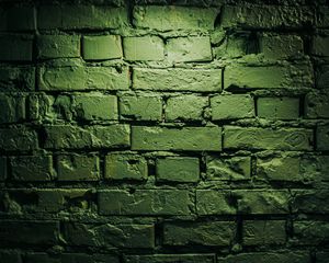 Preview wallpaper wall, bricks, surface, lamp, lighting, green