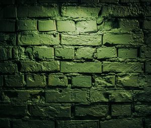 Preview wallpaper wall, bricks, surface, lamp, lighting, green