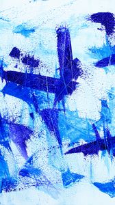 Preview wallpaper wall, brush strokes, paint, abstraction, blue