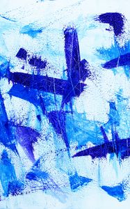 Preview wallpaper wall, brush strokes, paint, abstraction, blue