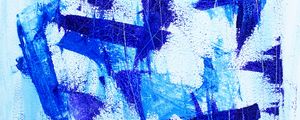 Preview wallpaper wall, brush strokes, paint, abstraction, blue