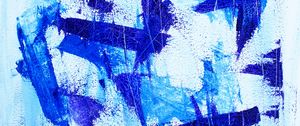 Preview wallpaper wall, brush strokes, paint, abstraction, blue