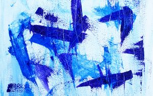 Preview wallpaper wall, brush strokes, paint, abstraction, blue