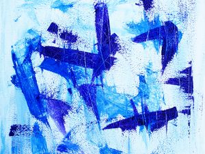 Preview wallpaper wall, brush strokes, paint, abstraction, blue