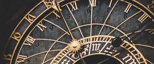 Preview wallpaper wall clock, roman numerals, zodiac signs