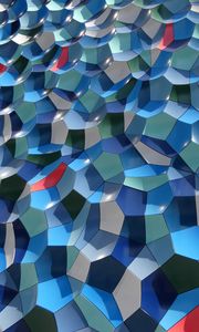 Preview wallpaper wall, edges, shapes, texture, blue