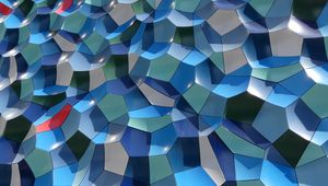 Preview wallpaper wall, edges, shapes, texture, blue