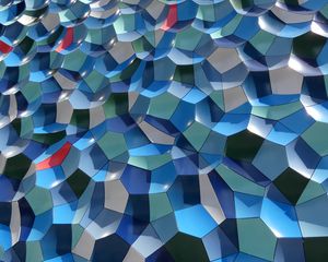 Preview wallpaper wall, edges, shapes, texture, blue