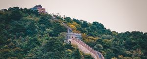 Preview wallpaper wall, forest, hill, nature, architecture