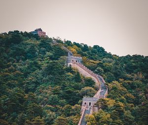 Preview wallpaper wall, forest, hill, nature, architecture