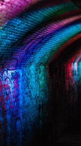 Preview wallpaper wall, graffiti, multicolored, brick