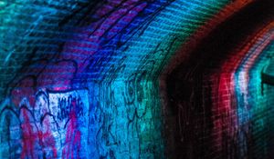 Preview wallpaper wall, graffiti, multicolored, brick