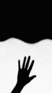 Preview wallpaper wall, hand, shadow, black and white, bw