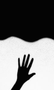 Preview wallpaper wall, hand, shadow, black and white, bw