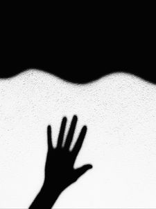 Preview wallpaper wall, hand, shadow, black and white, bw